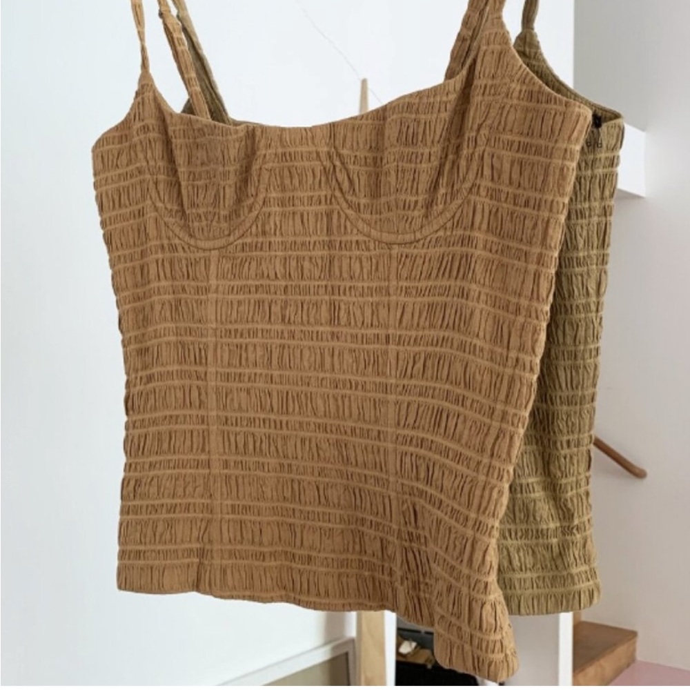 Nikki Chasin Feliz smocked bustier tank